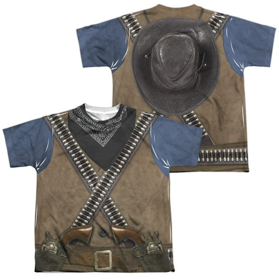 Gunslinger (Front - Back Print) - Youth Short Sleeve Shirt - Small