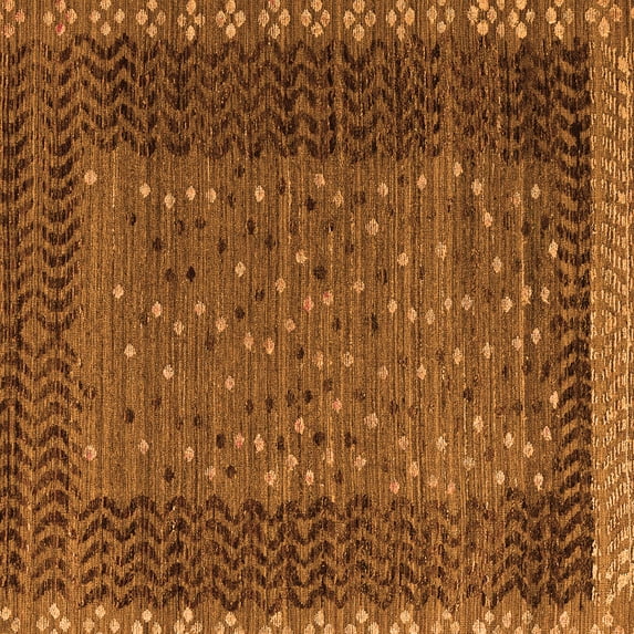 Ahgly Company Indoor Square Abstract Orange Modern Area Rugs, 4' Square