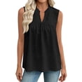 thumbnail image 2 of FDGIU Women's Ruffle V Neck Eyelet Sleeveless Tank Top, Loose Babydoll Curved Hem Summer Casual Camisole Blouse, 2 of 8