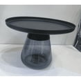 thumbnail image 4 of Smoke Glass Base with Black Painting Top Coffee Table, Living Room Center Table, 4 of 4