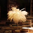 thumbnail image 3 of Lámpara de mesa con plumas y control remoto LED, funciona con pilas AA o USB, creativa lámpara de plumas con forma de árbol para bricolaje, decoración para bodas, hogar y dormitorio, 45 cm, rosa, 3 of 5