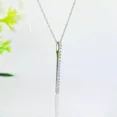 thumbnail image 2 of RKC 1.00Ct Round Moissanite Journey Drop Pendant Necklace 14K White Gold Plated, 2 of 2