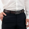 thumbnail image 3 of Men's Belt, KM Legend Leather Ratchet Dress Belt for Men, Jeans Belt with Adjustable Buckle, Trim to Fit for Your Size, 3 of 7