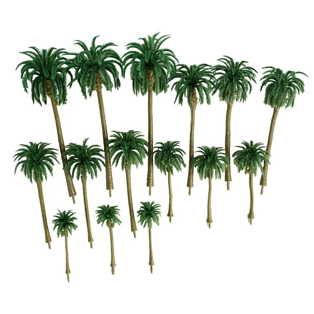 Billuyoard 15 piezas 1:100 árbol de coco Artificial portátil estudiante enseñanza postre decoración interior sala de estar modelo decorativo Palma Decoración del hogar Billuyoard HA011893-00