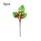 thumbnail image 1 of Artificial Big Leaf Berry Bayas simuladas Decoración Habitación Planta de adorno realista, rosa y blanco 5 piezas Vogacara HA7839-03B, 1 of 6