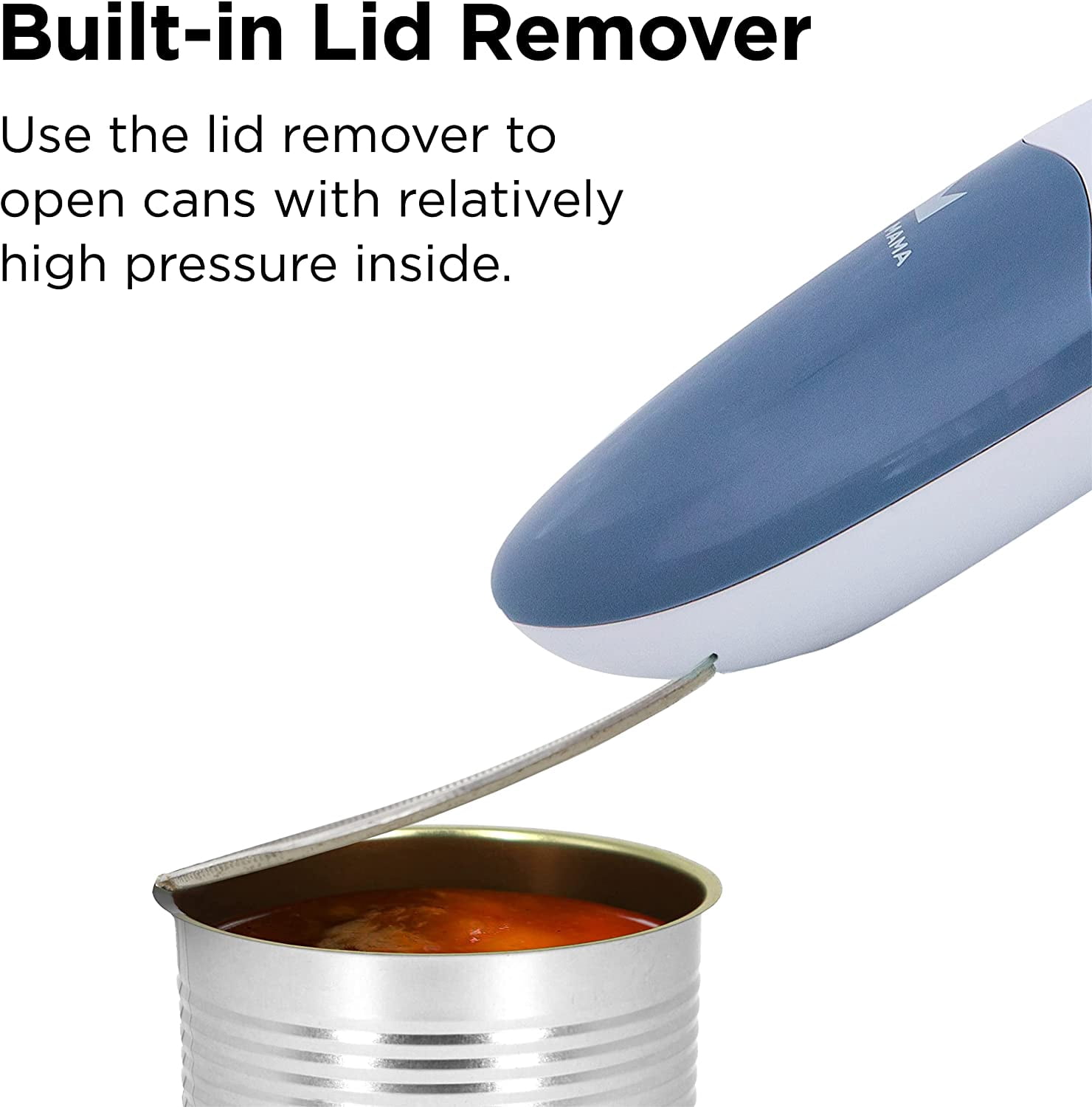 Kitchen Mama Auto 2.0 Electric Can Opener: Safe, Smooth Edge, Battery Operated (Morandi Blue)