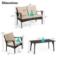 thumbnail image 3 of Costway 8PCS Patio Rotin Osier Meubles Ensemble Coussiné Canapé Canapé Table Basse Brun, 3 of 10
