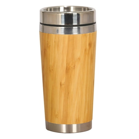

Stainless Steel Liner Tumbler Wooden Insulated Coffee Tea Mug Travel Camping Cup Thermos Bottle with Lid Gift