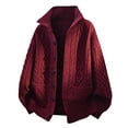 thumbnail image 4 of Xdegoge Mens Cardigans Button Down Stand Collar Thick Chunky Cable Knit Sweaters with Pockets Winter Warm Relaxed Fit Knitted Vintage Fall Coat M-4Xl, 4 of 9