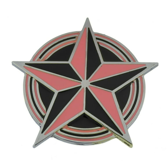 Nautical Star Die cut Multicolored Plain Finished Pink and Black Belt Buckle Unisex