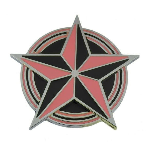 Nautical Star Die cut Multicolored Plain Finished Pink and Black Belt Buckle Unisex