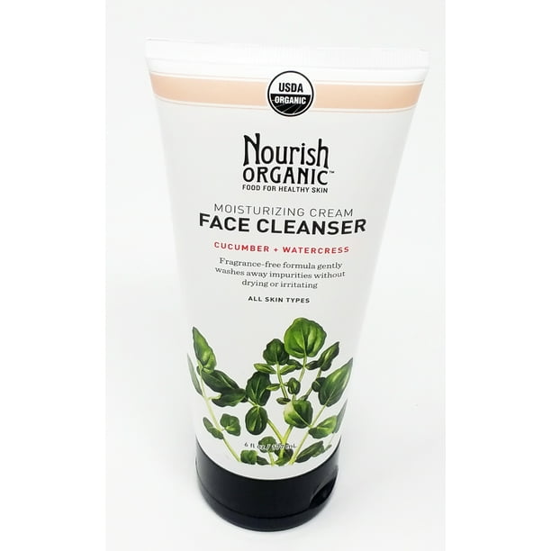Nourish Organic Face Cleanser, Moisturizing Cream Cucumber and