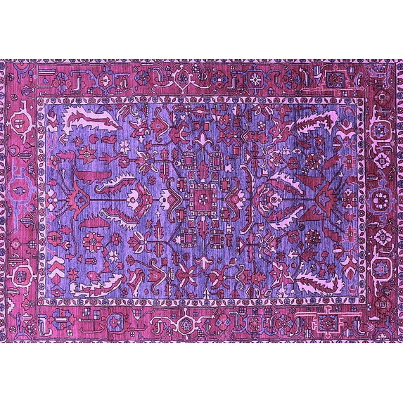 Ahgly Company Indoor Rectangle Animal Purple Traditional Area Rugs, 8' x 10'