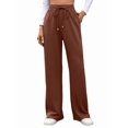 thumbnail image 1 of Pantalones Deportivos Casuales para Mujer, de Pierna , Holgados, con Cordón Ajustable, Cintura Alta, Elásticos y Bolsillos. Naranja Rojo XL, 1 of 9
