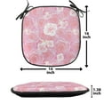 thumbnail image 5 of Rose Chair Seating Cushion Set of 6, Abstract Romantic Pattern with Flowers Bloom, Seat Pads for Office with Anti-slip Backing, 16"x16", Pink Purple, by Ambesonne, 5 of 7