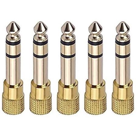 ERHIndia (Pack of 2) Stereo Audio Adapter 6.35mm (1/4 inch) Male to 3.5mm ( 1/8 inch) Female Headphone Jack 6.35 mm Male to 3.5mm Female Adapter Converter Mic pin Price in India