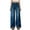Blue, variant on WTOBBY Women's Relaxed Fit Boyfriend Jeans, High Waist Wide Leg Stretch Denim Pants with Elastic Waistband and Functional Pockets, Comfortable Loose Trousers for Daily Use,Blue L