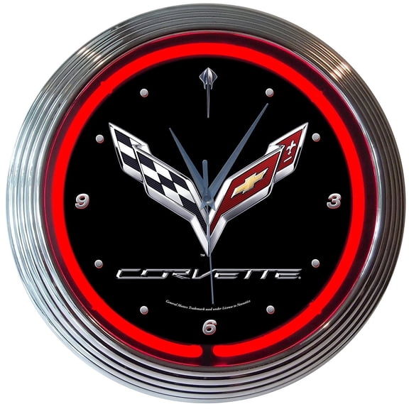 C7 Corvette Clock - 15" Neon Wall Clock