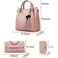 thumbnail image 2 of Handbags and Purses for Women Fashion Tote Bags Tassle Shoulder Bag Top Handle Satchel Purse Set 3pcs, 2 of 6