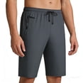 thumbnail image 4 of Besolor Mens Athletic Shorts Knee Length Lightweight Quick Dry Running Workout Drawstring Elastic Waist Shorts with Zipper Pockets(X-Large,Gray), 4 of 6