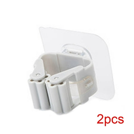 

2pcs Bathroom Shower Room Wall Mop Holder Clip Rack ABS Material Adhesive Brush Hanger Home Supplies