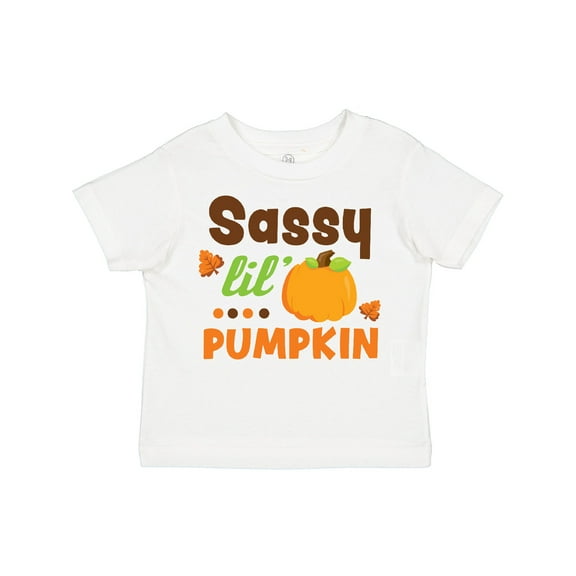 Inktastic Thanksgiving Sassy Lil Pumpkin with Fall Leaves Girls Toddler T-Shirt