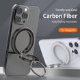 thumbnail image 2 of ELEHOLD Ring Holder Carbon Fiber Magnetic Phone Grip Stand, Fully Foldable Kickstand with Dual Axis Rotation Strong Magnetic Attachment for iPhone/Samsung/Mag-Safe Compatible Cases,Gun, 2 of 8