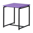 thumbnail image 4 of Gt 3 Piece Violet Carbon Fiber Wrap Coffee Table and End Table Set,Purple Metal Furniture Primary Living Space Tables, 4 of 5
