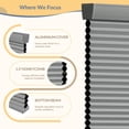 thumbnail image 3 of Cordless Cellular Shades - Blackout, Thermal Insulated & Noise Reducing for Windows and French Doors,Blackout Light Gray,38.5"W X 48"H, 3 of 11