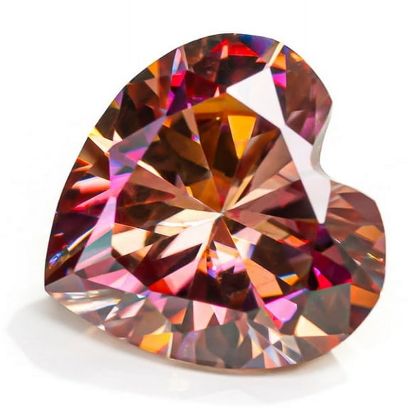 Moissanite Loose Stones Colorful Heart Shape Lab Grown Diamond Gemstones for Jewelry Making Engagement Ring Pendant Necklace Earrings with GRA Certificate Anniversary Gifts