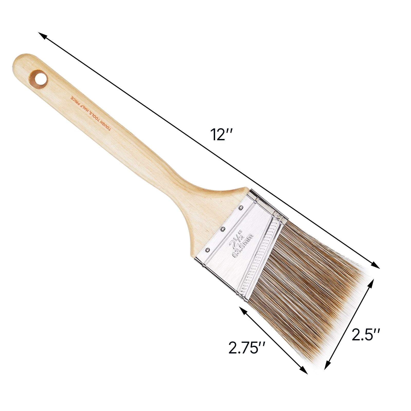 All-Purpose Angle Paint Brush Set, 12 Wood Handle Brushes for Stains & Paints
