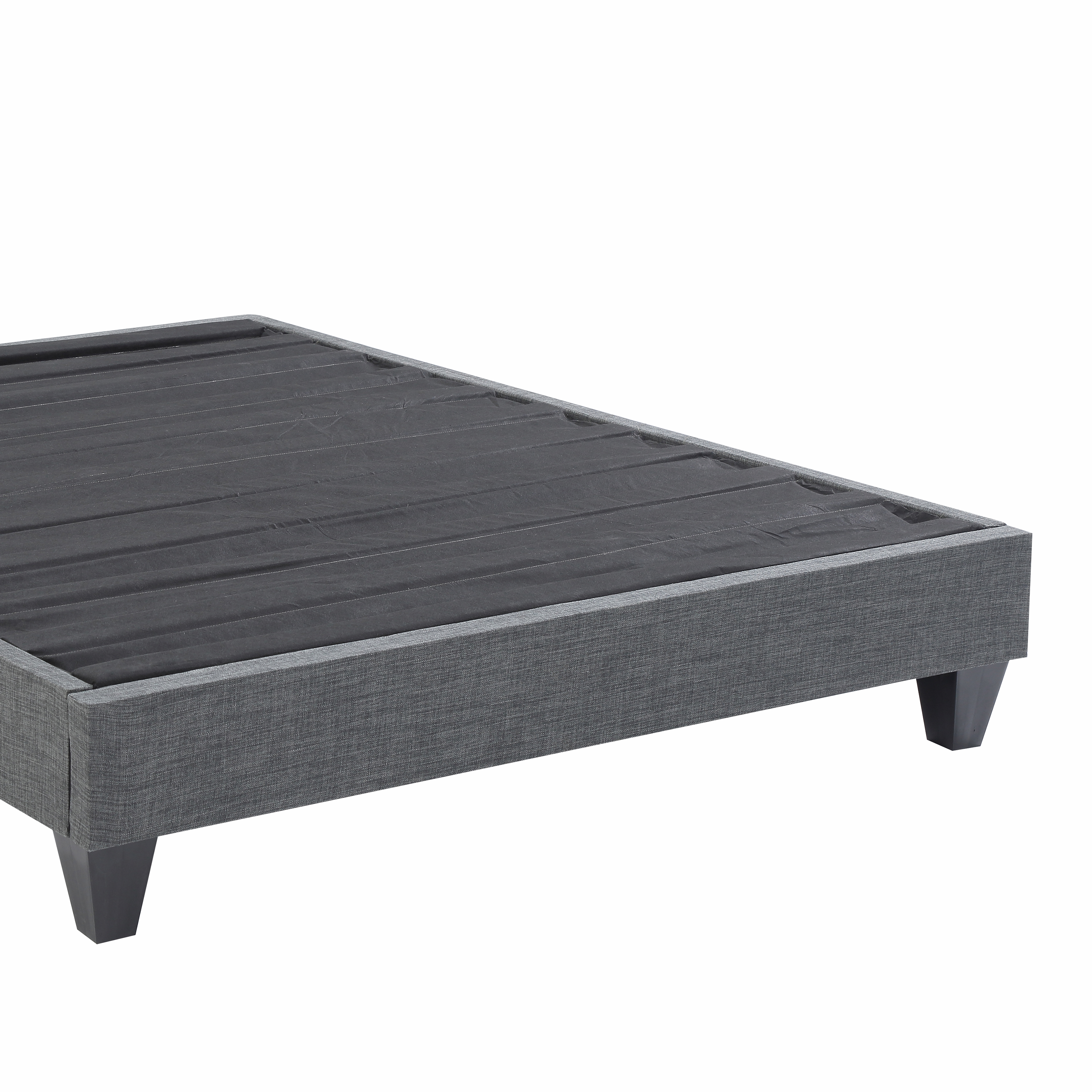 King Contemporary Grey Upholstered Platform Bed