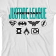 thumbnail image 7 of The Justice League Legendary with Hero Logos Youth Boy's White T-Shirt-Medium, 7 of 7