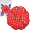 thumbnail image 1 of Alfileteros de muñeca, banda portaagujas, alfileteros portátiles para coser (lunares de calabaza en rojo), 1 of 5