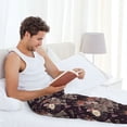 thumbnail image 4 of Yiaed Romantic Paris Print Men's Lounge Pants, Loose PJ Bottoms, Long Pajama Pants for Men-Medium, 4 of 5