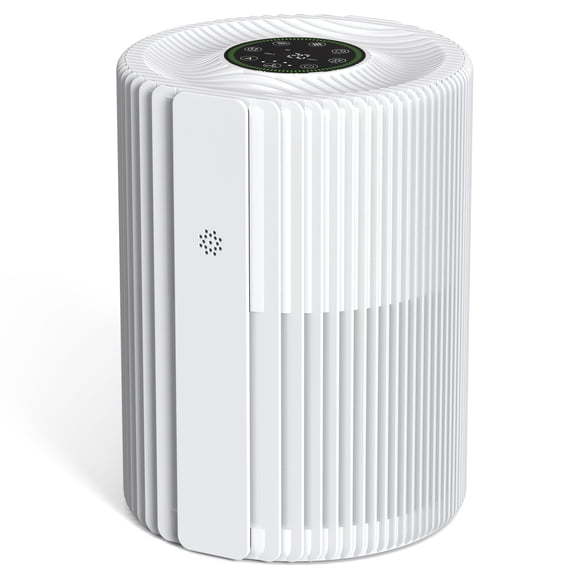 Breezome Air Purifiers for Home , Hepa Air Filter with PM 2.5 Display Air Quality Sensors, Air Cleaner for Dust, Smoke, Pets Hair, Pollen,Bedroom,Office,White