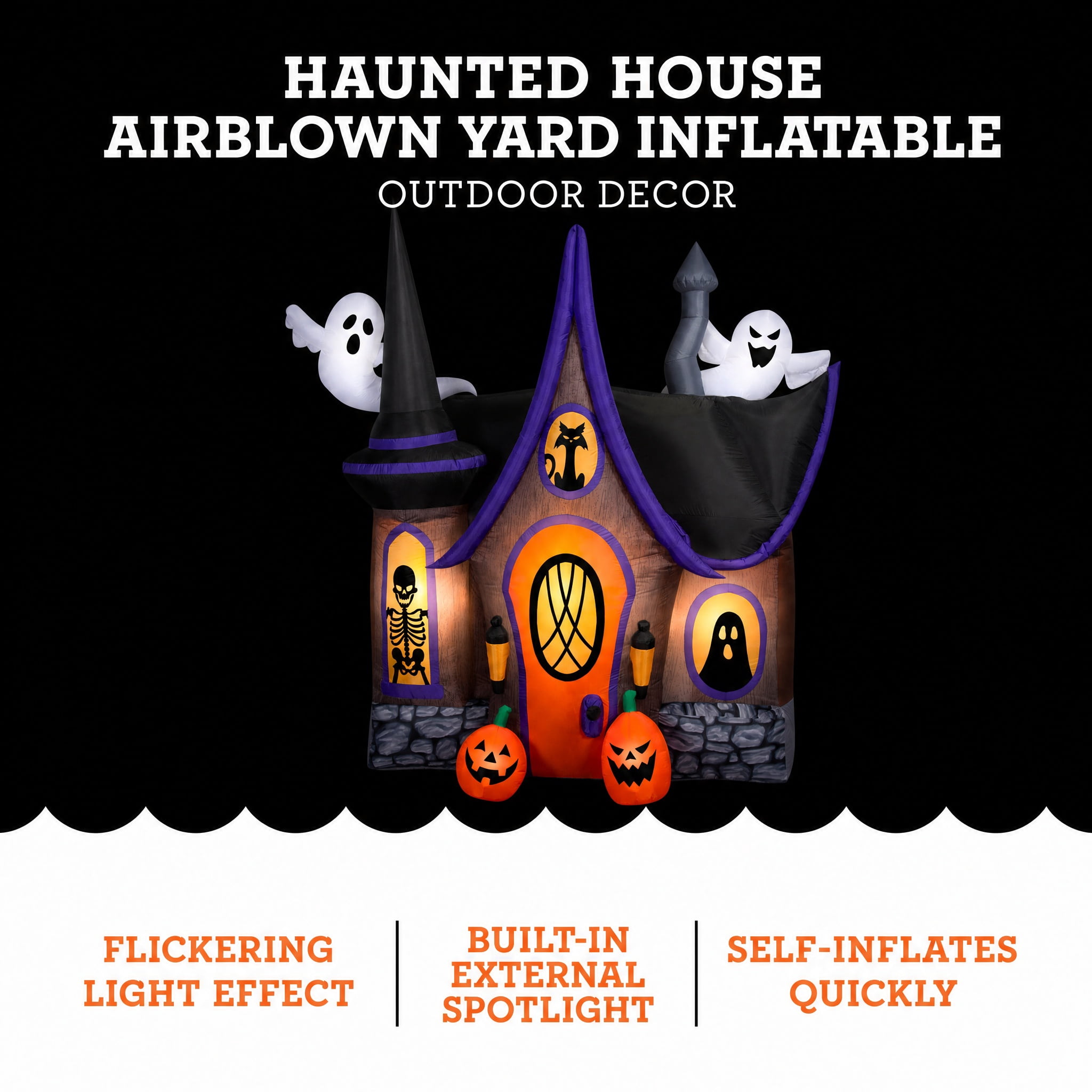 Haunted House Airblown Yard Inflatable, Multicolor, 8.5', Halloween by Way To Celebrate