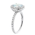 thumbnail image 3 of 14K White Gold Natural Aquamarine Ring Round 8mm Floating Halo Diamond, size 9.5, 3 of 4