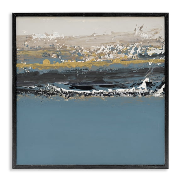 Stupell Industries Glam Paint Streaked Abstraction Black Framed Giclee Art, 12 x 12, by Patricia Pinto