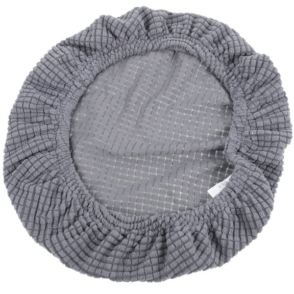FOLOYORI 1Pc Dark Grey Polyester Round Chair Cover Home Use Protector for Dining and Garden Chairs