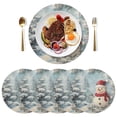 thumbnail image 4 of Round Grid Placemat ,One Sizex1, Round Placemat, PVC Plate Mat，15.4 Inch Non-Slip and Heat Resistant, Table Placemat, Dining Room Placemat Christmas Snow Man, 4 of 7