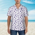 thumbnail image 2 of Sikiie Lavender Flowers Print Men's Hawaiian Shirt, Summer Beach Button Pocket Short Sleeve T-Shirt,XX-Large, 2 of 7
