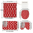 thumbnail image 3 of 4 Pcs Valentine's Day Shower Curtain Set with Non Slip Rugs Toilet Lid Cover Bath Mat U Shaped Mat Bathroom Curtain with 12 Hooks Waterproof Shower Curtain Decor, 3 of 6
