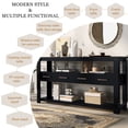 thumbnail image 4 of Noble House 62.2" Large Entryway Table, 4-Drawer Painted Console with 3-Tier Open Shelves & Metal Handles,Versatile,Black, 4 of 9