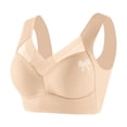 thumbnail image 4 of WCJM Beige Women's Non Underwire Lace Vest Underwear Thin Side Adjusting Bra, 4 of 4