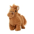 thumbnail image 3 of Caballo de peluche de juguete para decoración del hogar que camina con sonidos, adorno animado realista Marrón claro, 3 of 9