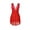 Red, variant on Women's Fashion Solid Color Mesh See Through Pajamas Robe Fringe Romper