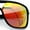 Black - Orange Mirror, variant on Mens Wrap Arm Oversized Sport Rectangle Mirror Lens Plastic Sunglasses White - Teal Mirror