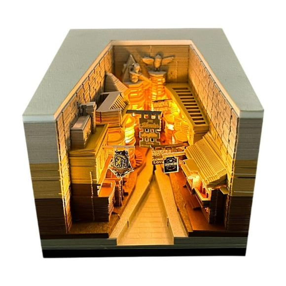 Bloc de notas con calendario de escritorio Diagonal Alley con luz, novedoso reloj, calendario para fiestas, tiendas, apartamentos, dormitorios, mesas,