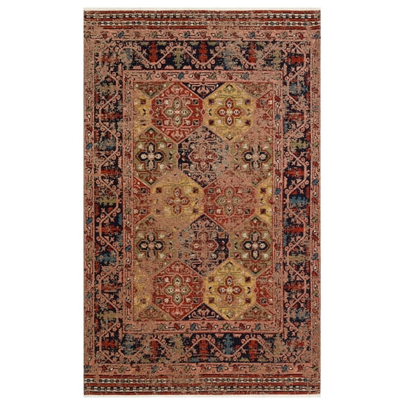 Sulawesi Brown Vintage Acrylic Area Rugs for Living Room Jacquard Textured Modern Rugs Soft Geometric Rug for Bedroom Washable Rug Non-Slip Bohemian Carpet Perfect for Dining Room Office Beige